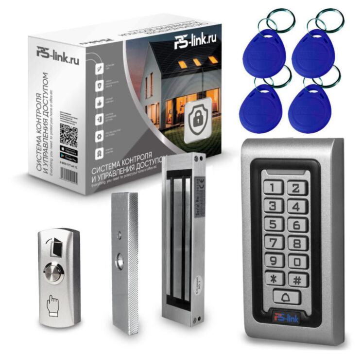 Система СКУД Ps-Link KIT-S601EM-WP-180 / магнитный замок 180 кг / кодовая панель / RFID