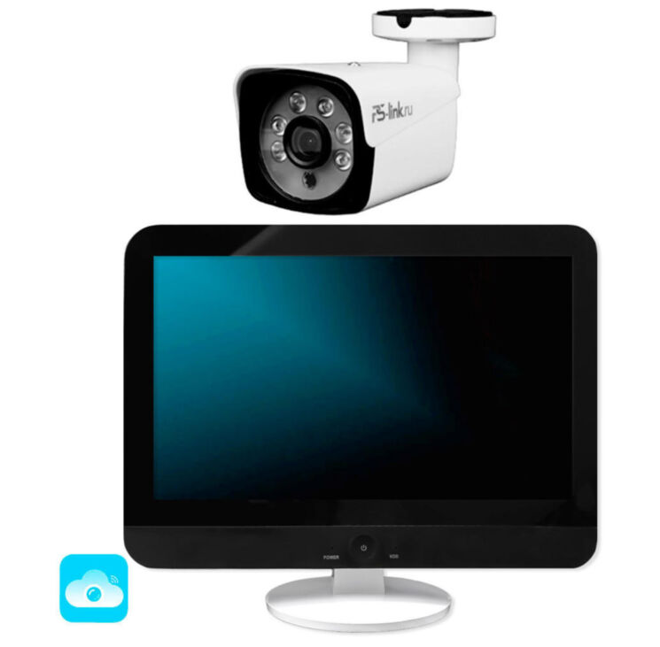 Комплект видеонаблюдения WIFI с монитором 3Мп KIT-W301TB-M 1 камера для улицы, беспроводное подключение