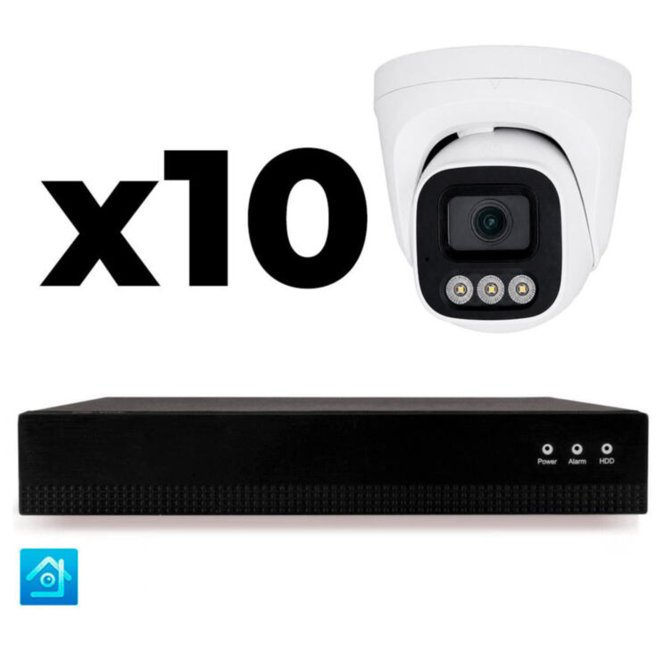 Комплект IP-видеонаблюдения KIT-A410IP-POE 4 Мп, 10 купольных IP-камер, NVR, 16 PoE портов