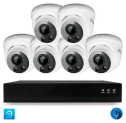 Комплект видеонаблюдения IP 5Мп  KIT-A506IPM-POE 6 камер с микрофоном для помещения, питание PoE, ночная съёмка