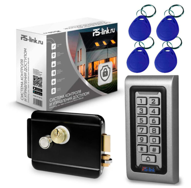Система СКУД Ps-Link KIT-S601EM-WP-W-B / эл. механический замок / кодовая панель / RFID / WIFI