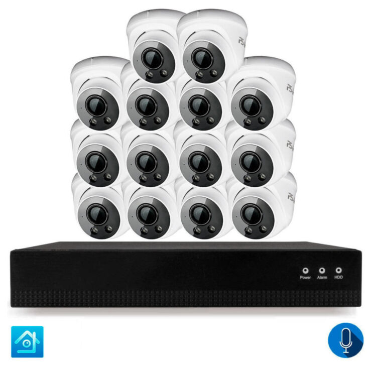 Комплект видеонаблюдения IP 8Мп KIT-A814IPM-POE 14 камер с микрофоном для помещения, питание PoE, ночная съёмка