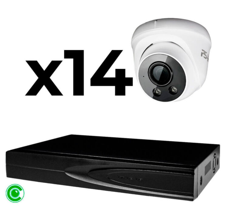 Комплект видеонаблюдения IP 5Мп KIT-A514IP-ST 14 камер для помещения, аналитика, детекция человека, область вторжения
