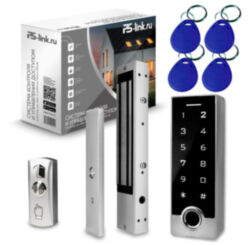 Система СКУД Ps-Link KIT-TF2EM-WP-W-350LED / отпечаток пальца / эл. магнитный замок 350кг / кодовая панель / RFID / WIFI